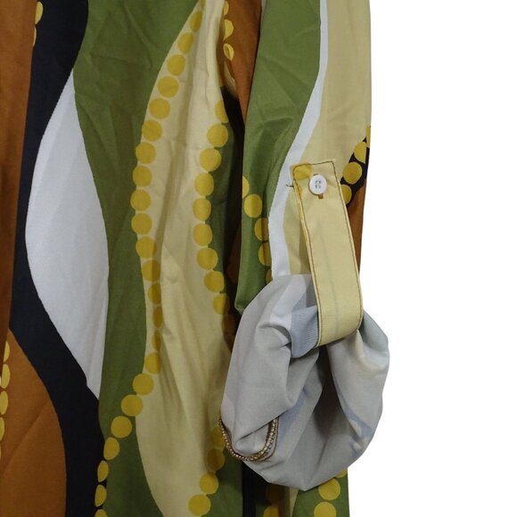 Emery Rose Retro-Inspired Tunic Top Women Size 2XL Earthy Wave Print NEW - Picture 3 of 12